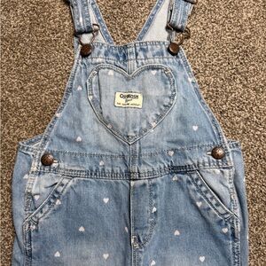 Heart Print Denim Overalls | OshKosh B’gosh | Toddler Girls 3T